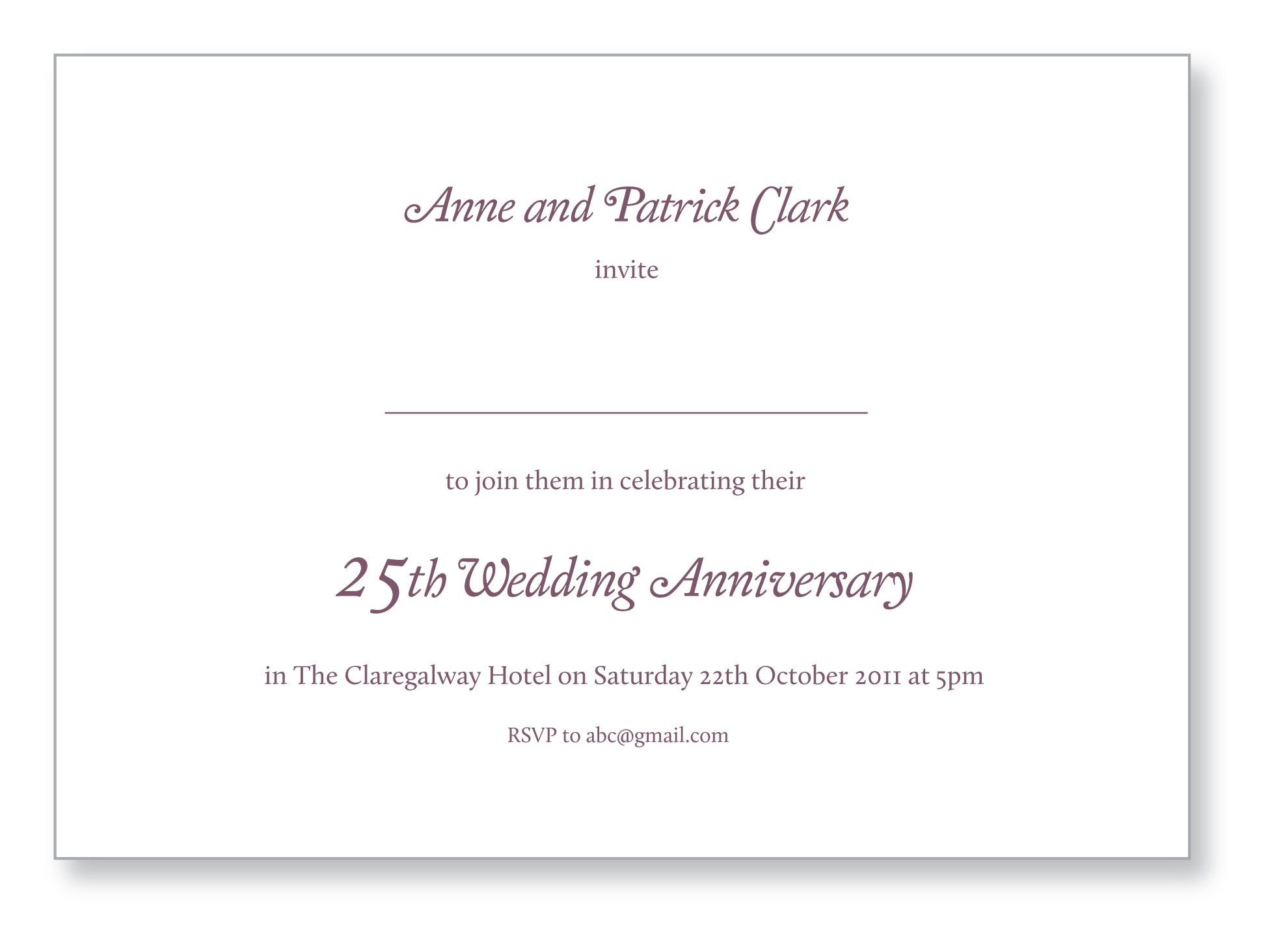 Wedding Anniversary Invite 5441 Folded - Jaycee