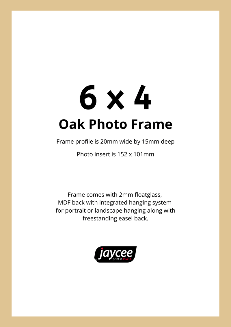 6x4 Natural Oak Photo Frame - Jaycee