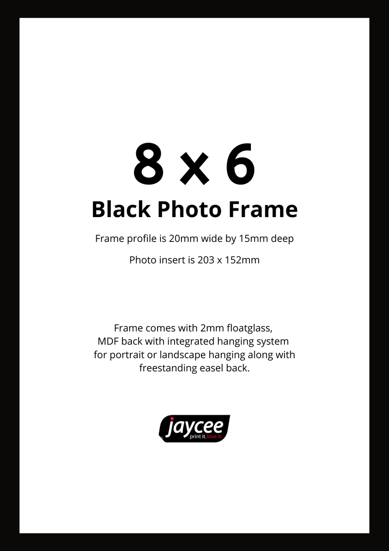 8x6 Black Photo Frame - Jaycee