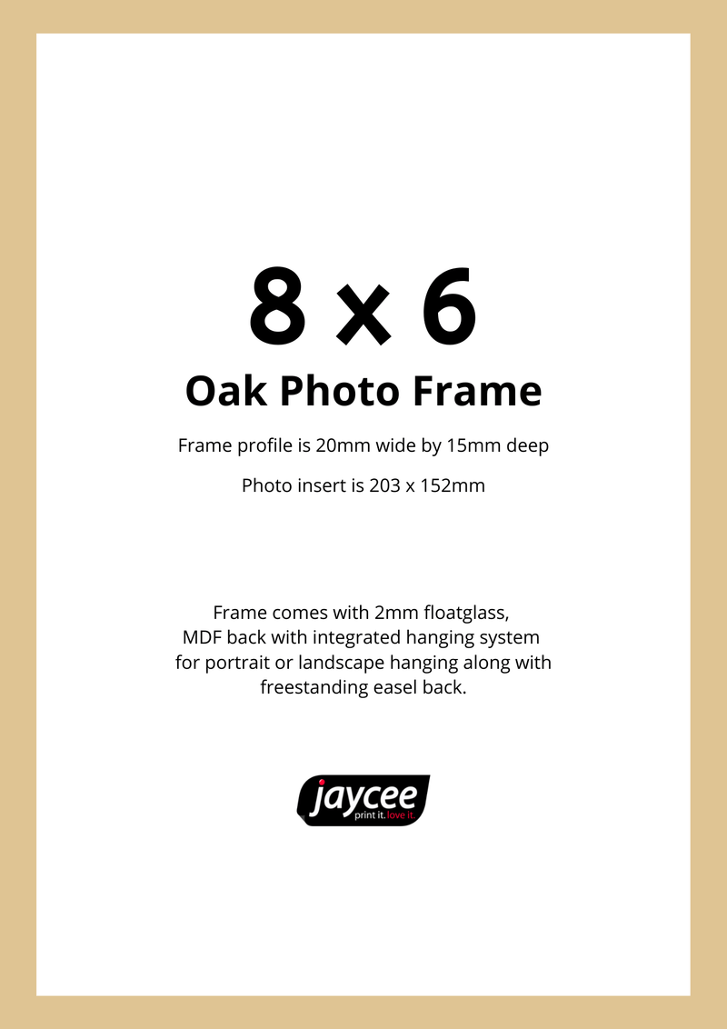 8x6 Natural Oak Photo Frame - Jaycee