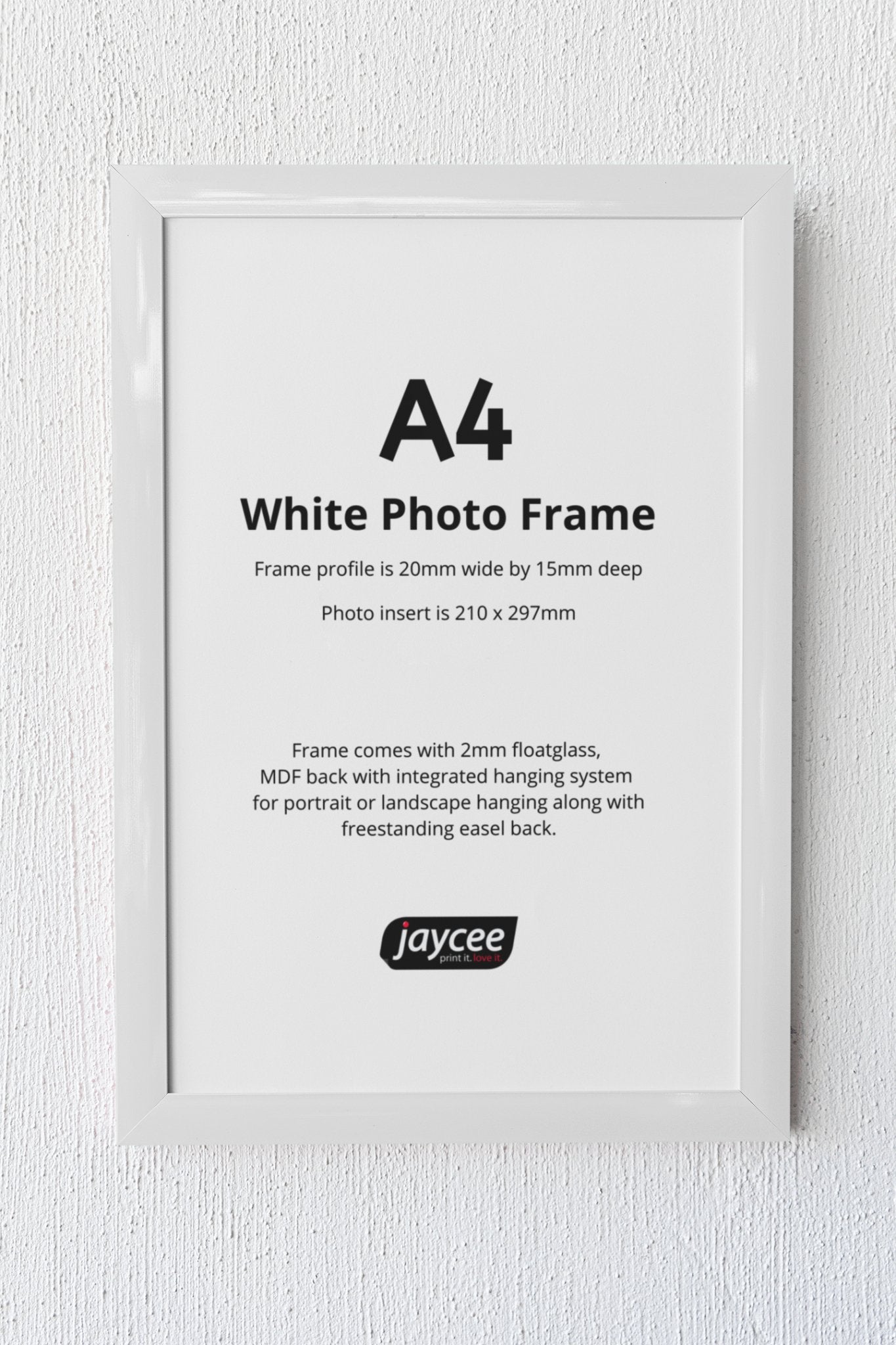 A4 White Photo Frame - Jaycee