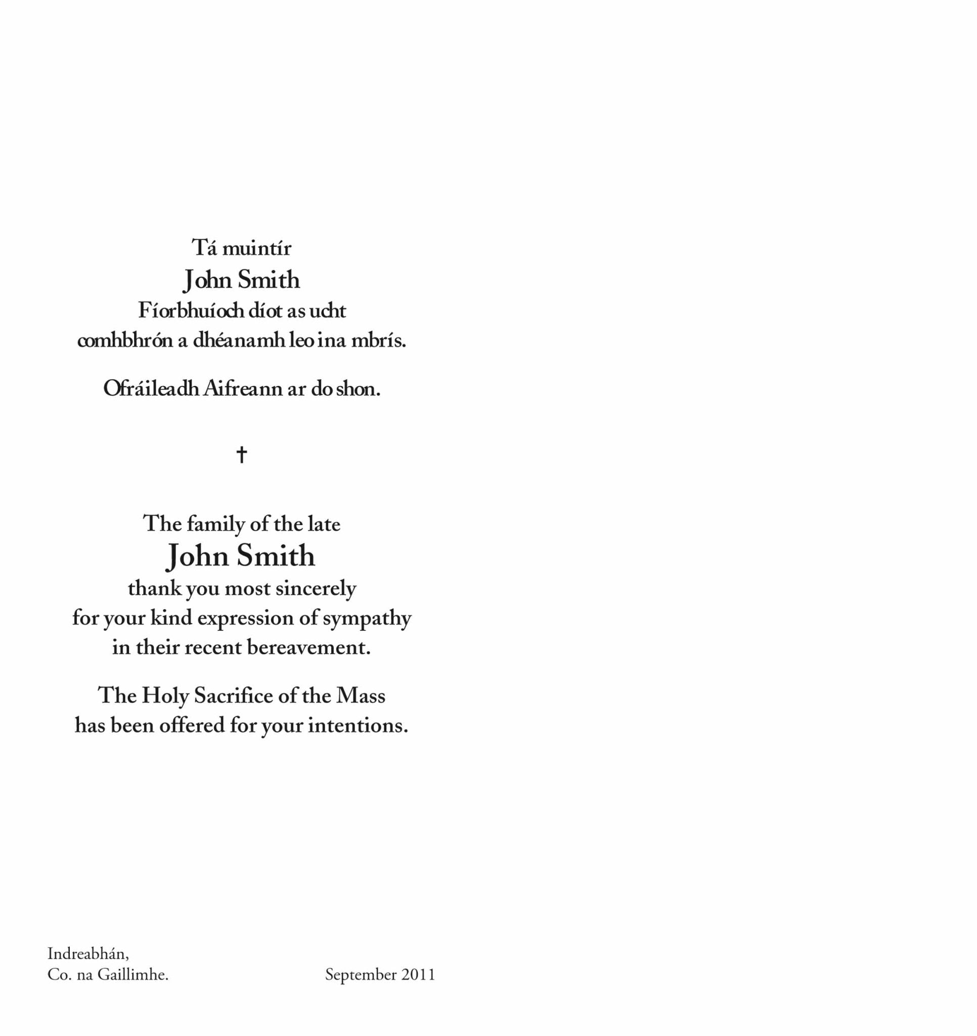 Acknowledgment Cover 1514 Gaeilge - Jaycee