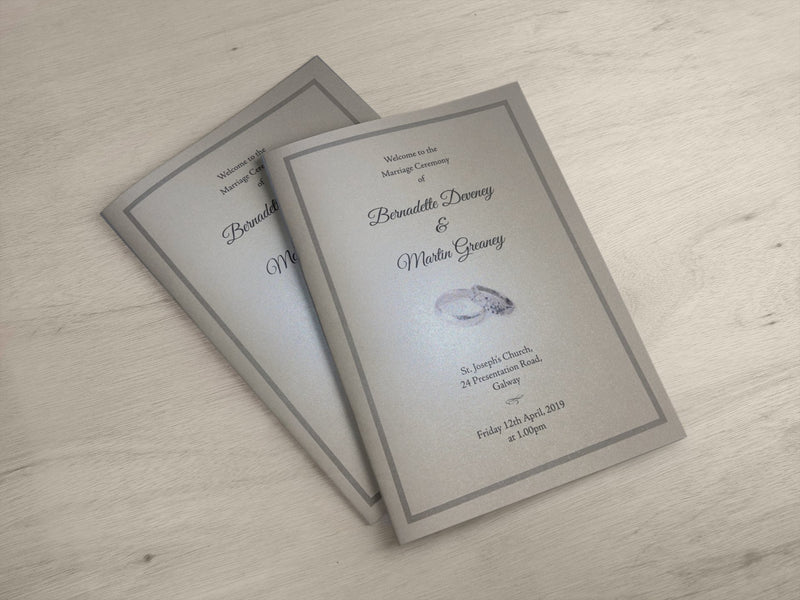 Ceremony Booklet with black ink card cover - Jaycee