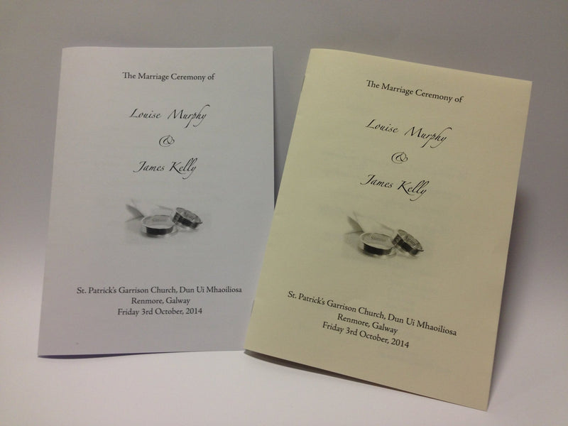Ceremony Booklet with black ink card cover - Jaycee
