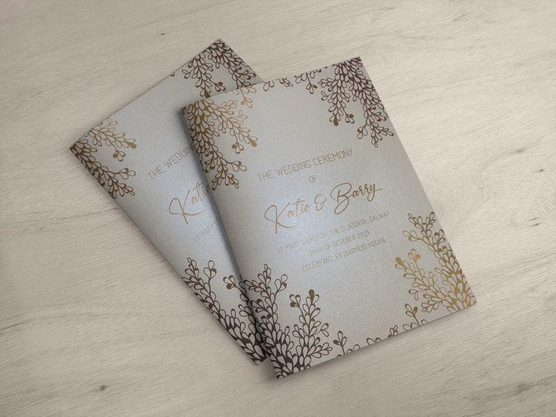 Ceremony Booklet with colour ink card cover - Jaycee