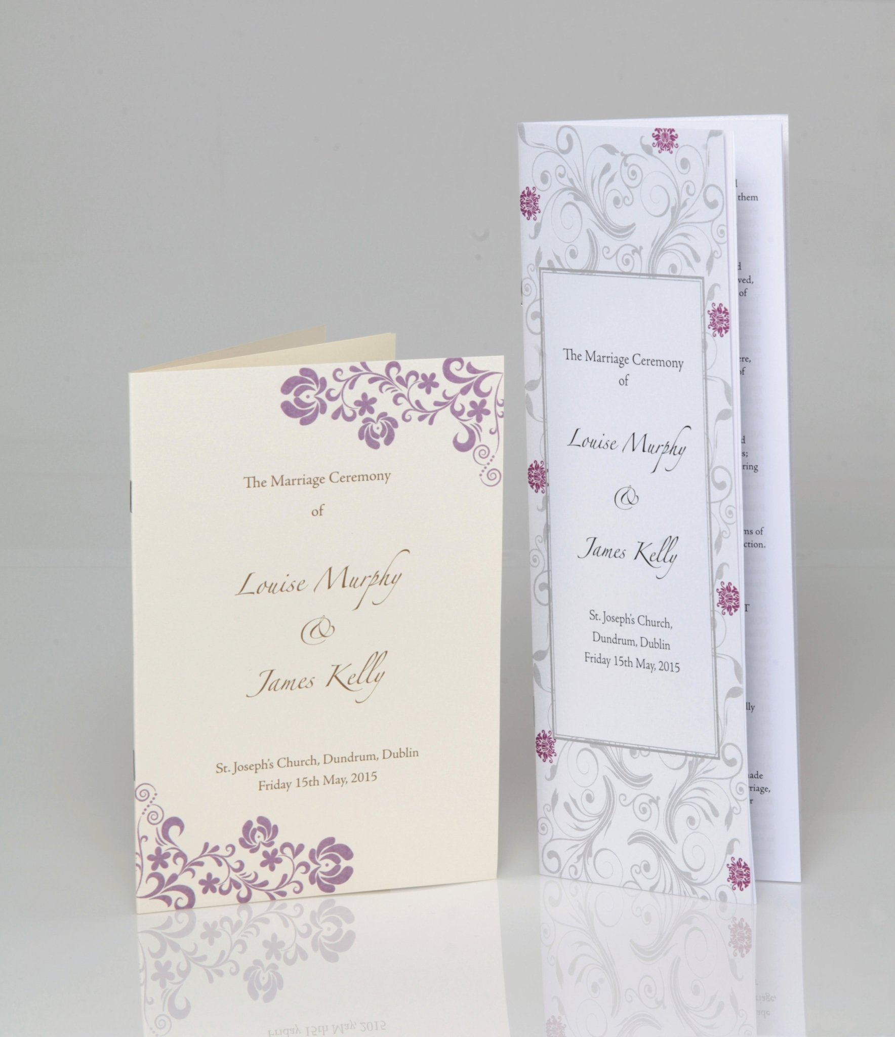 Ceremony Booklet with colour ink card cover - Jaycee