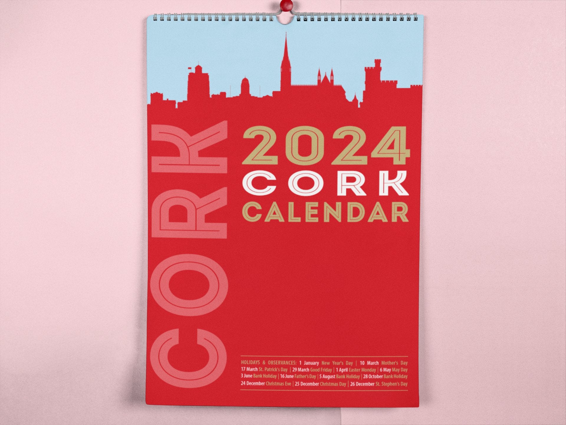 Cork 2024 A4 Wall Calendar - Jaycee