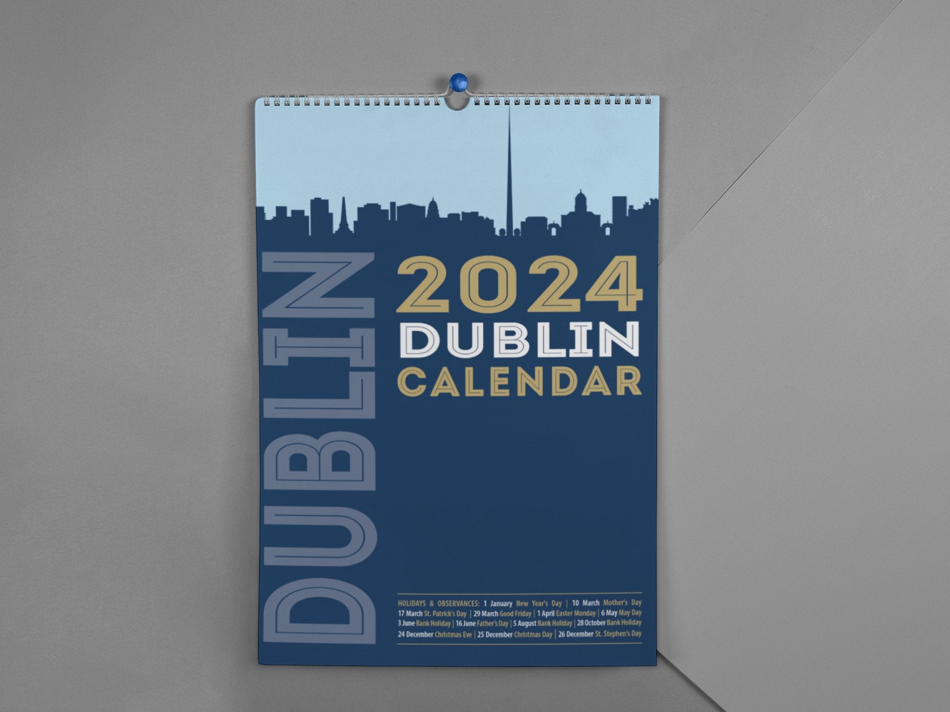 Dublin 2024 A4 Wall Calendar - Jaycee