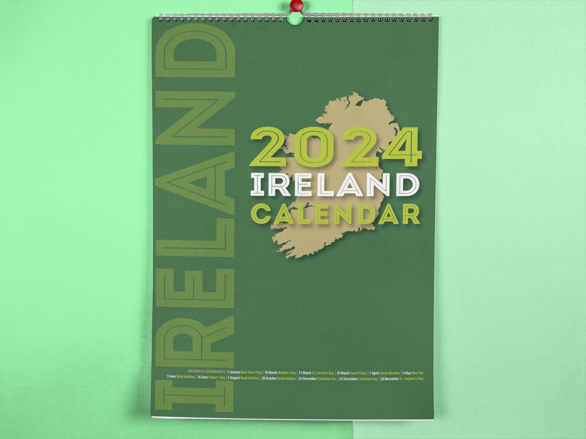Ireland 2024 A4 Wall Calendar - Jaycee