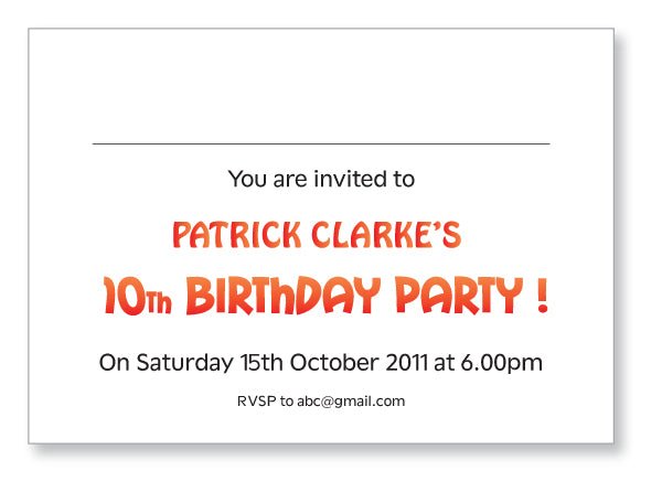 Kids Party Invite 5043 Folded - Jaycee