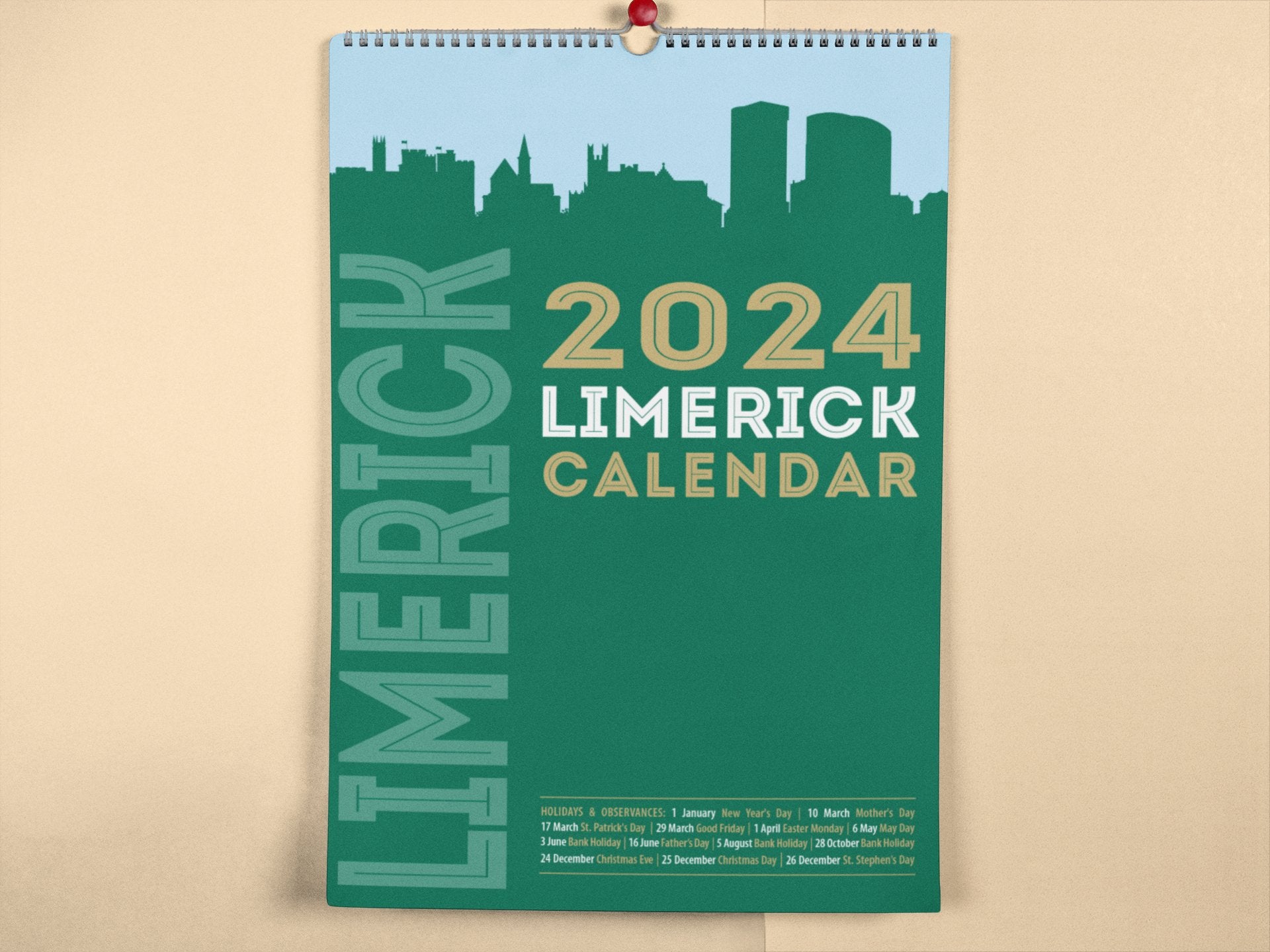 Limerick 2024 A4 Wall Calendar - Jaycee