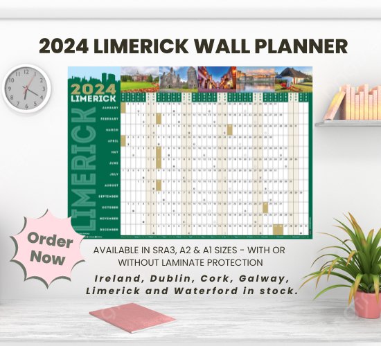 Limerick 2024 Wall Planner - Jaycee