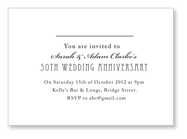 Wedding Anniversary Invite 5446 Folded - Jaycee
